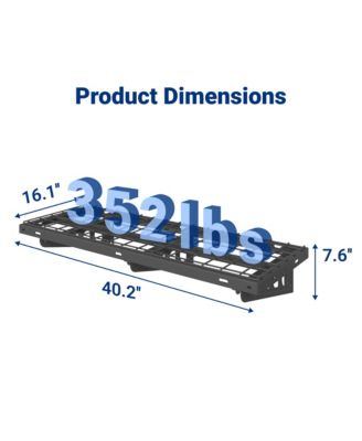Heavy Duty Garage Wall Shelf MAX Series, Black — 40" X 16"