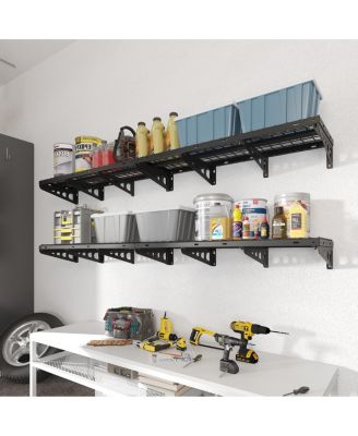 Heavy Duty Garage Wall Shelf MAX Series, Black — 48" X 16"