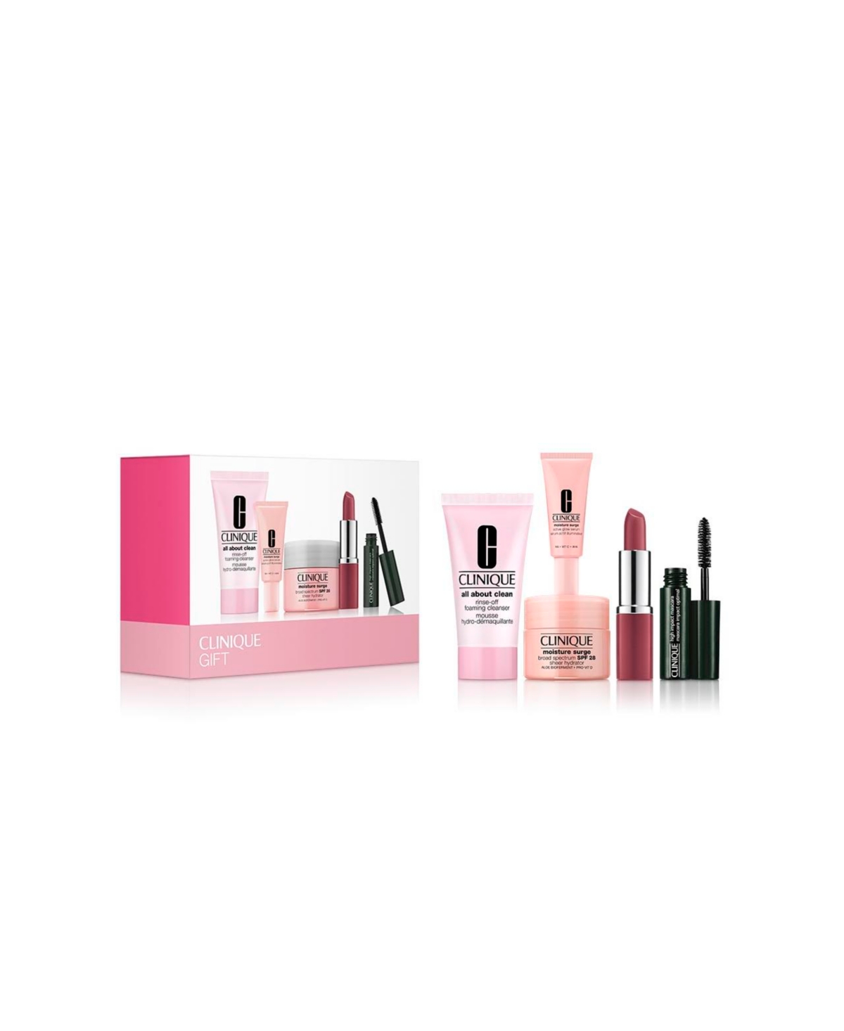 Free 5-Pc. Clinique Gift with any $55 Clinique purchase. A $65 value.