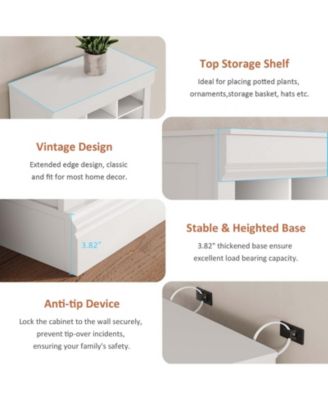 10-Tier Shoe Storage Cabinet, Tall Wooden Shoe Rack with 27 Cubbies, Freestanding Shoe Organizer for Entryway, Living Room