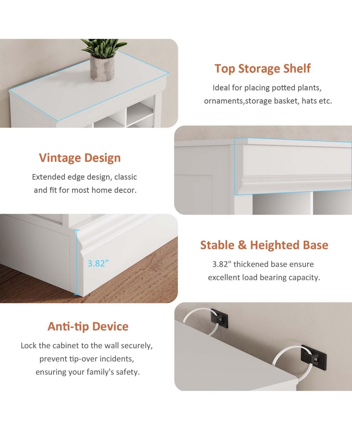 gaomon 10-Tier Shoe Storage Cabinet, Tall Wooden Shoe Rack with 27 Cubbies, Freestanding Shoe Organizer for Entryway, Living Room