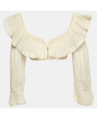 Women's Crepe Ruffled The Lovestruck Crop Top