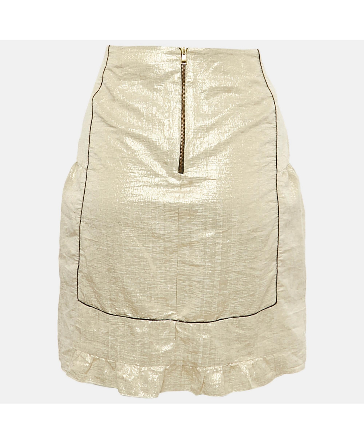 Pre-Owned Marni Women's Gold Silk Blend Lurex Mini Skirt