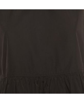 Women's Black Cotton Sleeveless Peplum Top