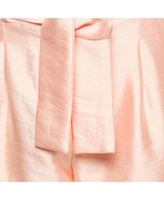 Women's Pink Satin Tie-Up Trousers
