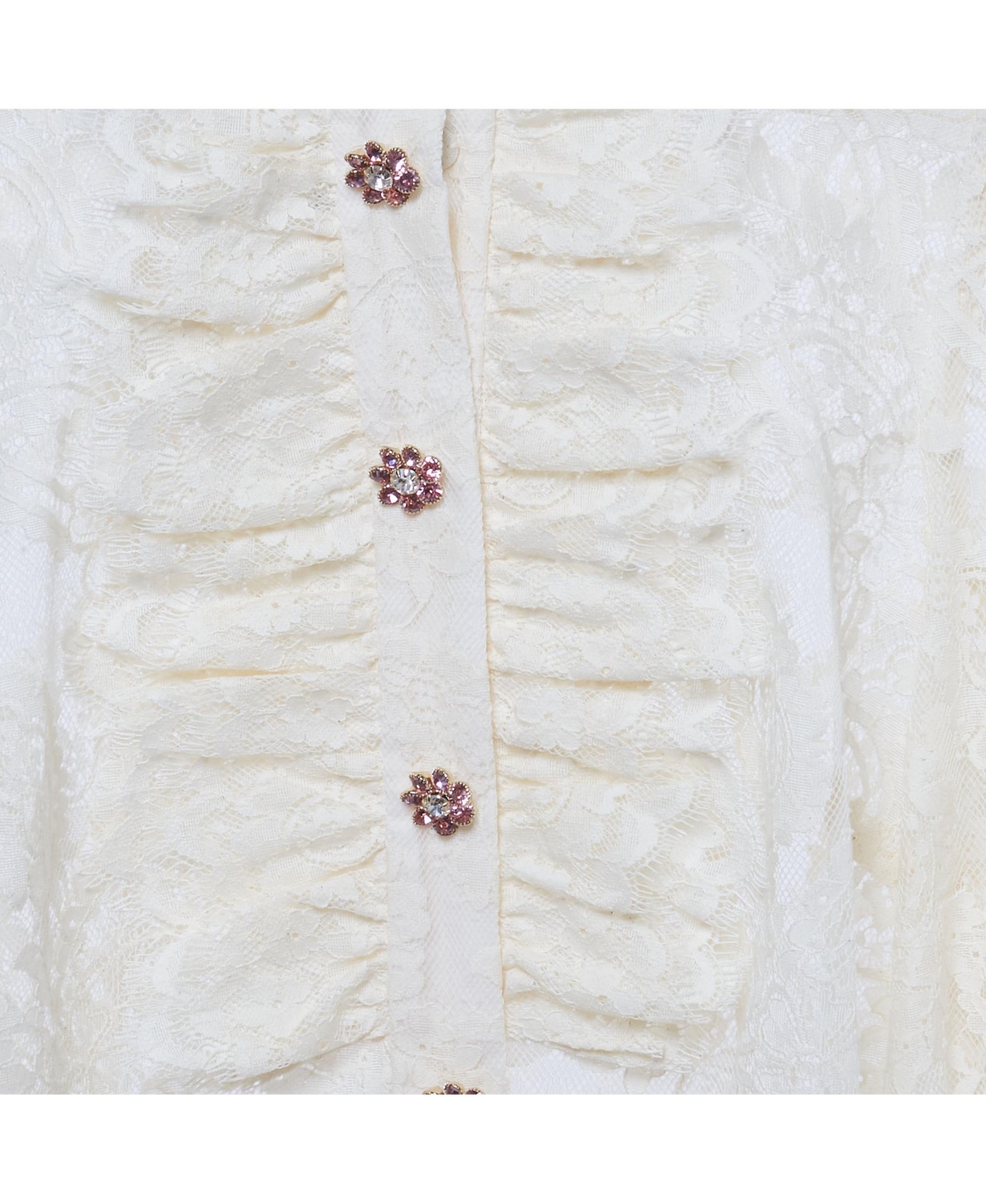 Pre-Owned Zimmermann Women's Lace Ruffled Sheer Blouse