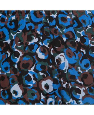 Women's Multicolor Abstract Print Silk Drawstring Trousers