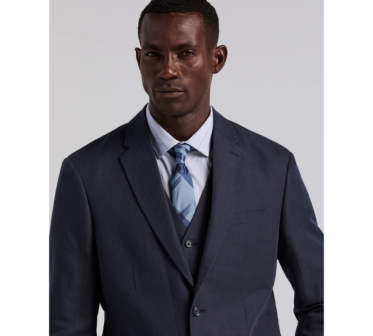 Perry Ellis Men's Herringbone Linen Blazer