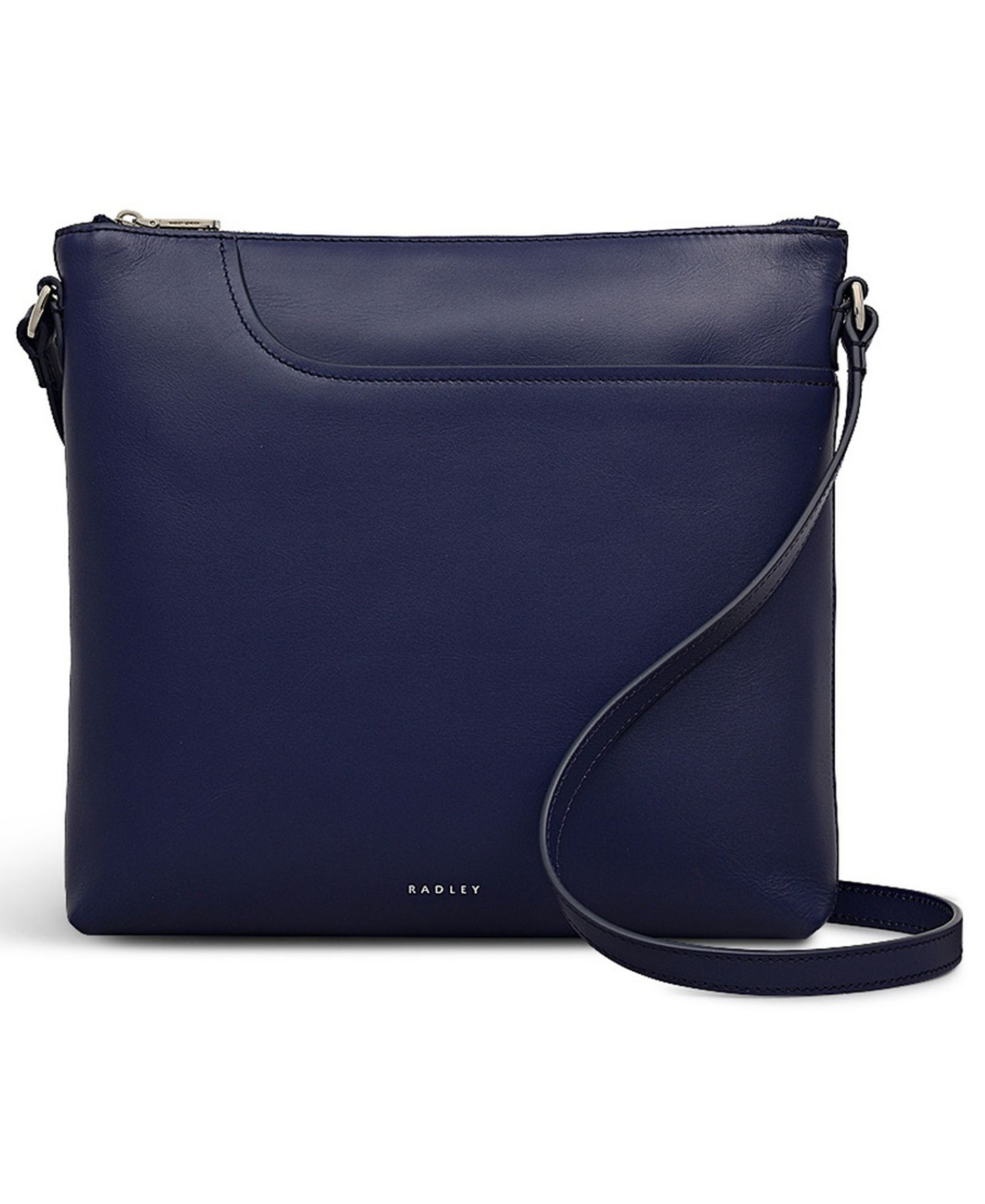 Pockets Large Leather Ziptop Crossbody Bag