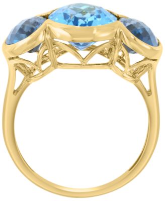 Blue Topaz (4-1/3 ct. t.w.) and London Blue Topaz Ring (3-3/8 ct. t.w.) in 14k Yellow Gold Over Silver