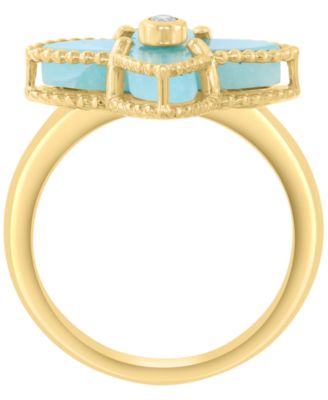 Amazonite Ring (3-1/3 ct. t.w.) in 14k Yellow Gold Over Silver
