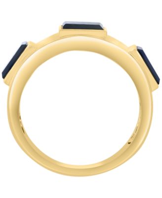 Onyx Ring in 14k Yellow Gold Over Silver