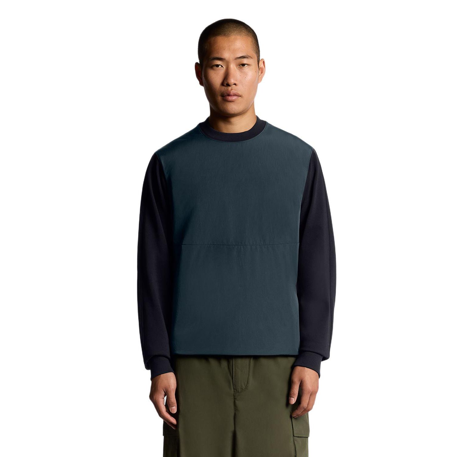 Men's Half Raglan Hybrid Long Sweatshirt