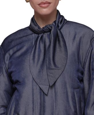 Women's Scarf Tie Neck Bomber Jacket