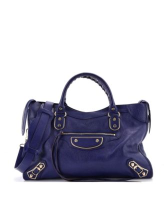 Medium City Classic Metallic Edge Bag Leather