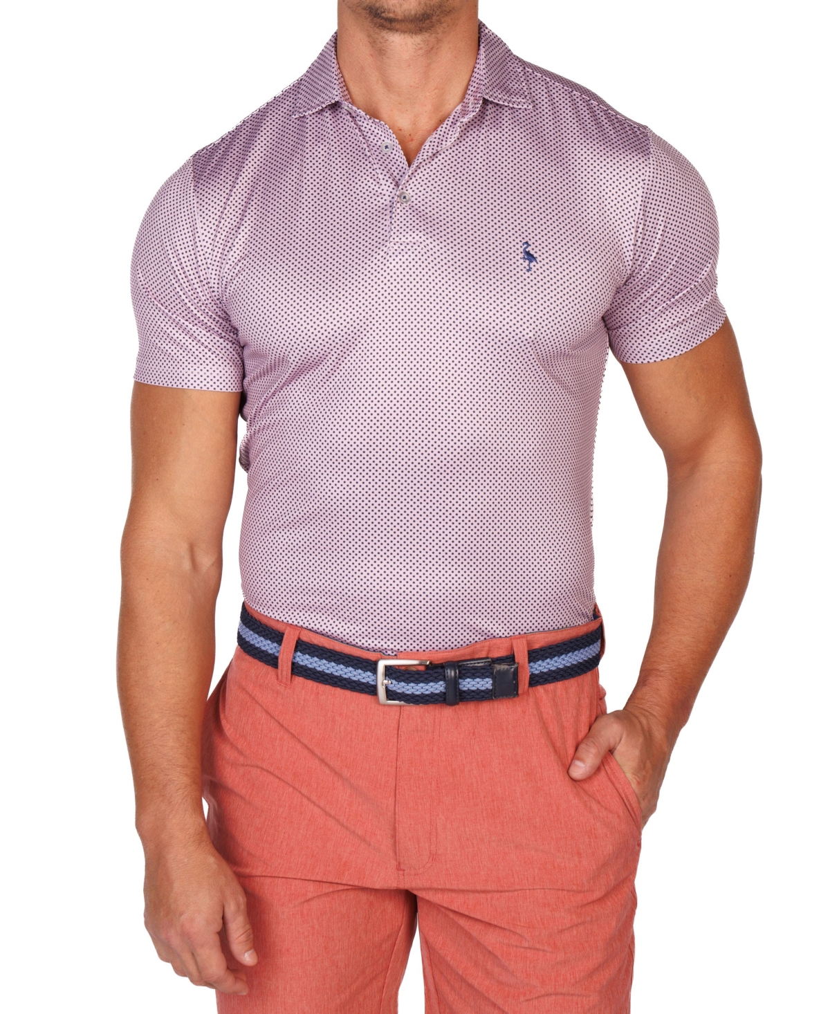 TailorByrd Men's Mini Dots Performance Polo