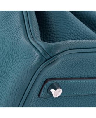 Pre-Owned HERMES Birkin 25 Handbag Green Togo with Palladium Hardware