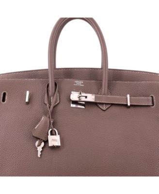 Pre-Owned HERMES  Birkin 35 Handbag Grey Togo with Palladium Hardware