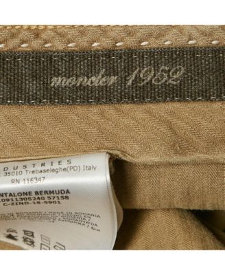 Men's Beige Cotton Gabardine Bermuda Shorts