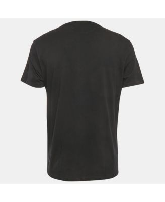 Men's Black Cotton Knit Crew Neck T-Shirt