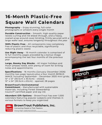 Classic American Pickups OFFICIAL | 2026 12 x 24 Inch Monthly Square Wall Calendar | Foil Stamped Cover | Plastic-Free