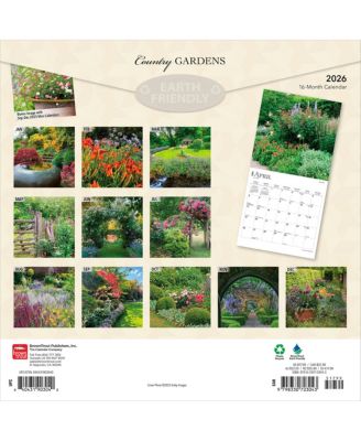 Country Gardens | 2026 12 x 24 Inch (Hanging) Monthly Square Wall Calendar | Plastic-Free