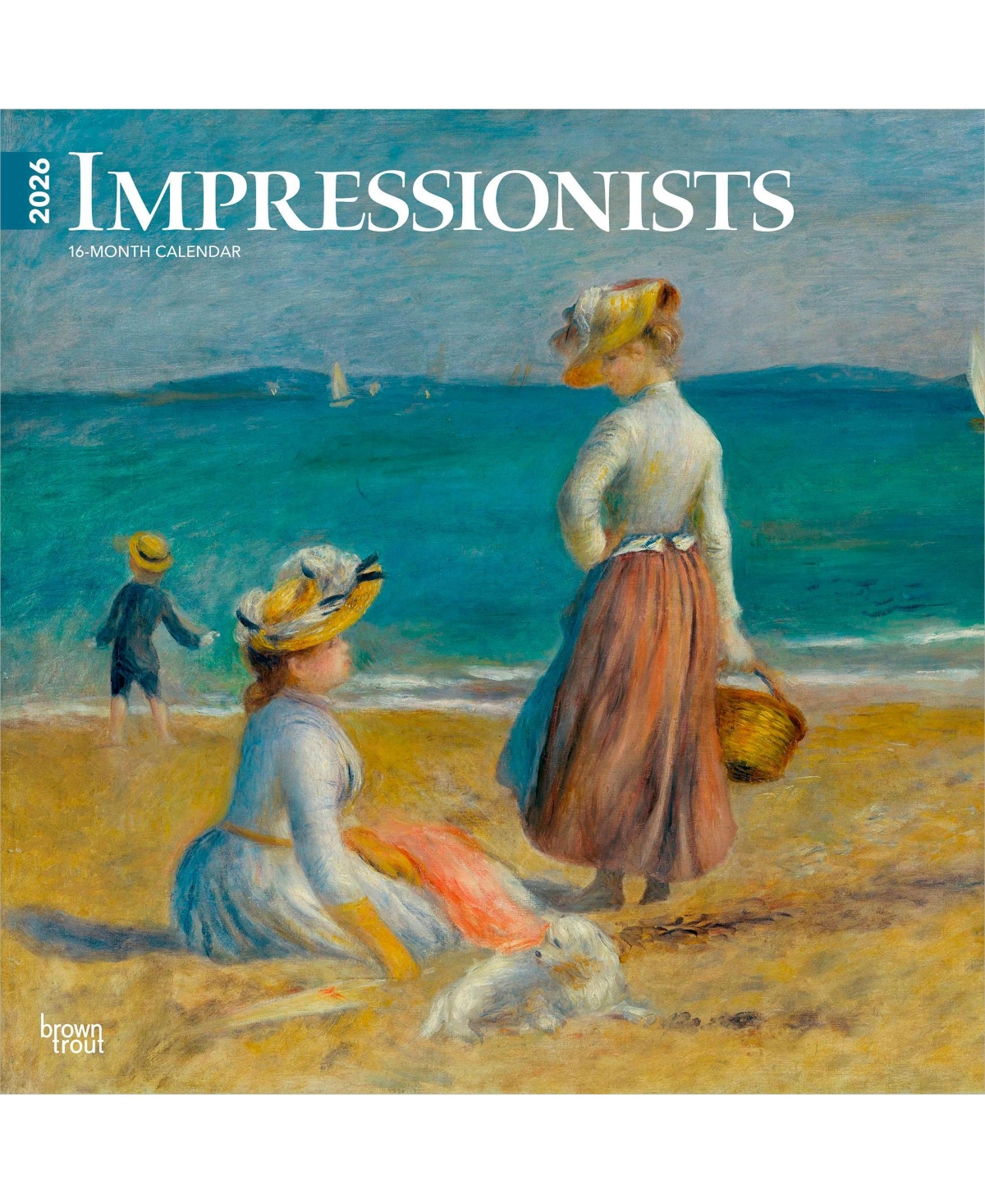 BrownTrout Impressionists | 2026 12 x 24 Inch (Hanging) Monthly Square Wall Calendar | Plastic-Free