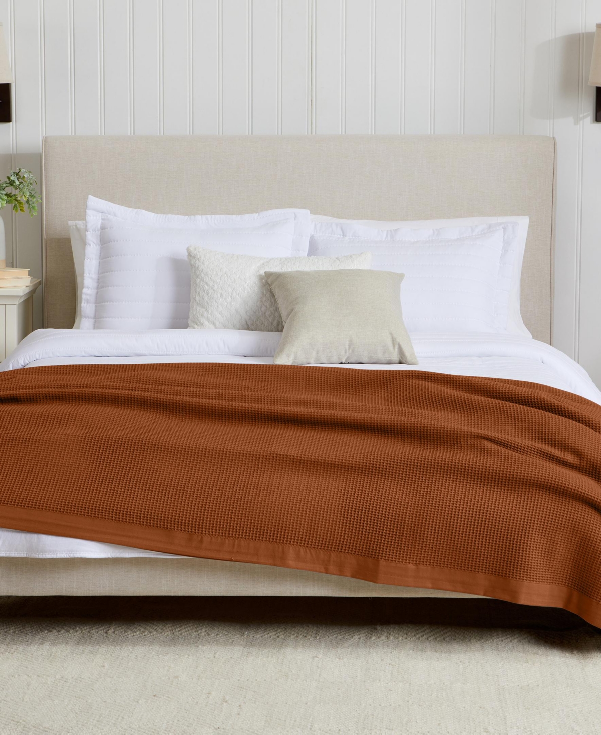 Linery & Co. Lightweight Waffle Weave Summer Bedding Cotton Throw Blanket