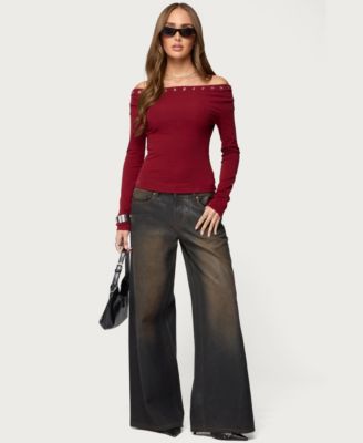 Women's Rebekka Grommet Off Shoulder Top