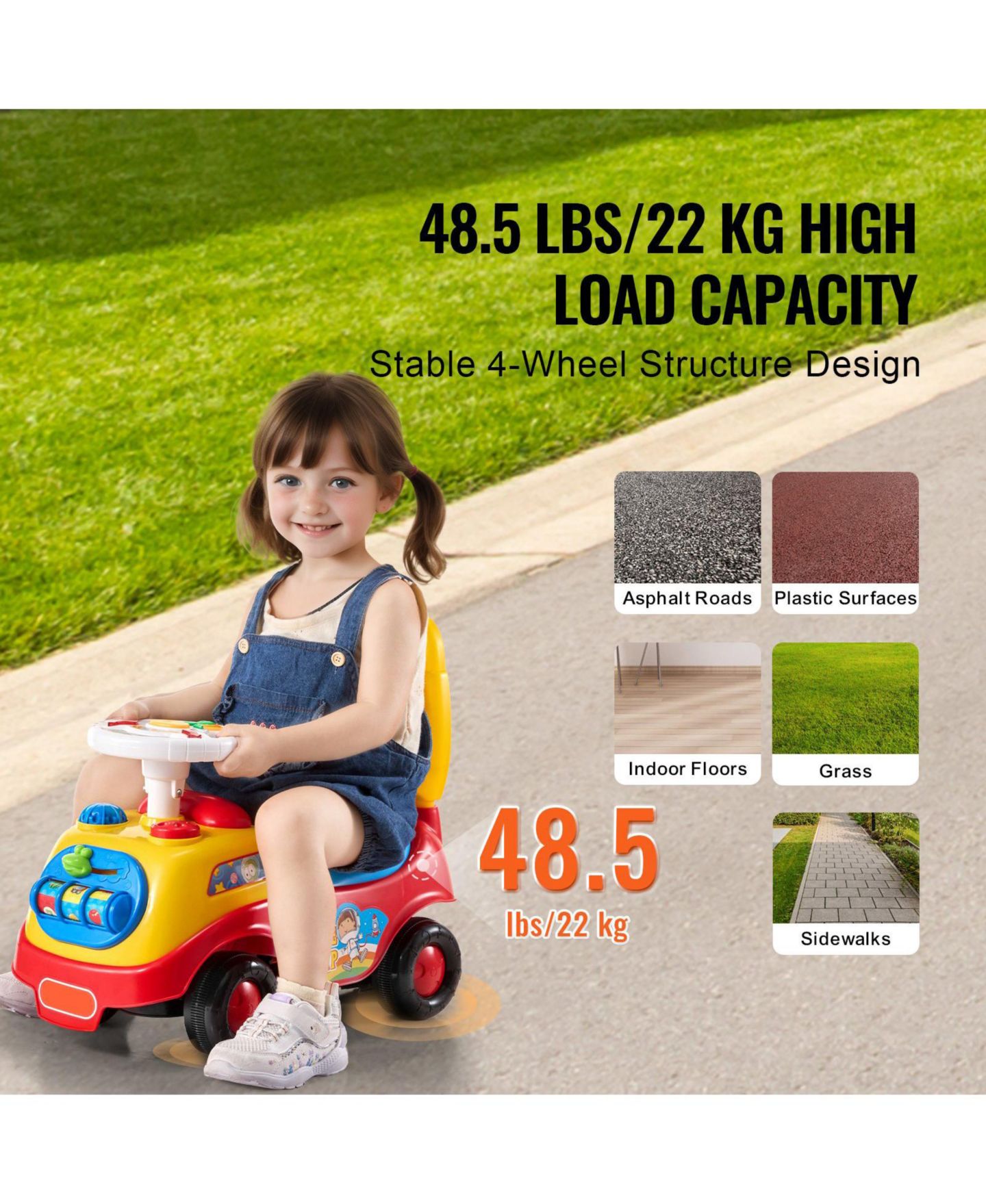 Детская игрушка SUGIFT Ride On Push Car with Music & Storage, 48 lb. Capacity, Ages 1-3 — фото 8