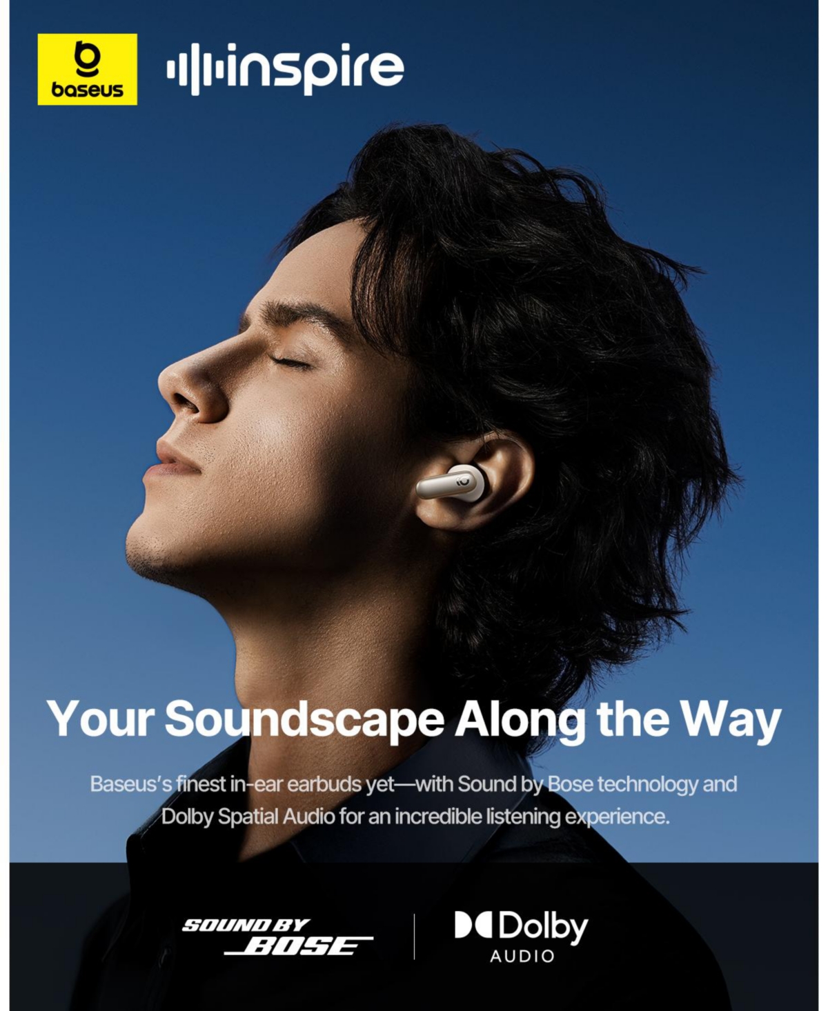 Baseus Inspire XP1 Premium Wireless Earbuds with Sound by Bose, Dolby Audio, and -50dB Real-Time Adaptive Noise Cancelling