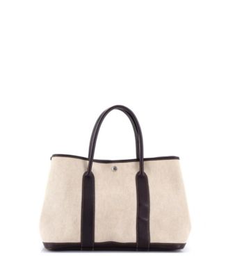 36 Garden Party Tote Toile and Leather