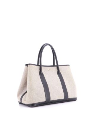 Pre-Owned HERMES 36 Garden Party Tote Toile and Leather