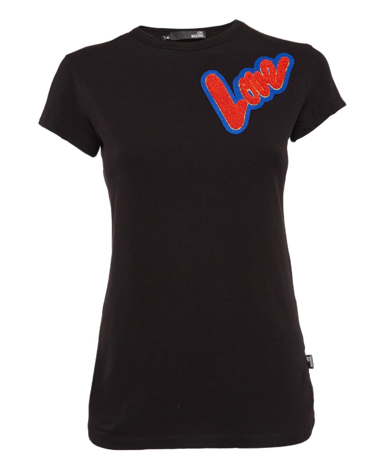 Women's Cotton Knit Love Patch Detail T-Shirt