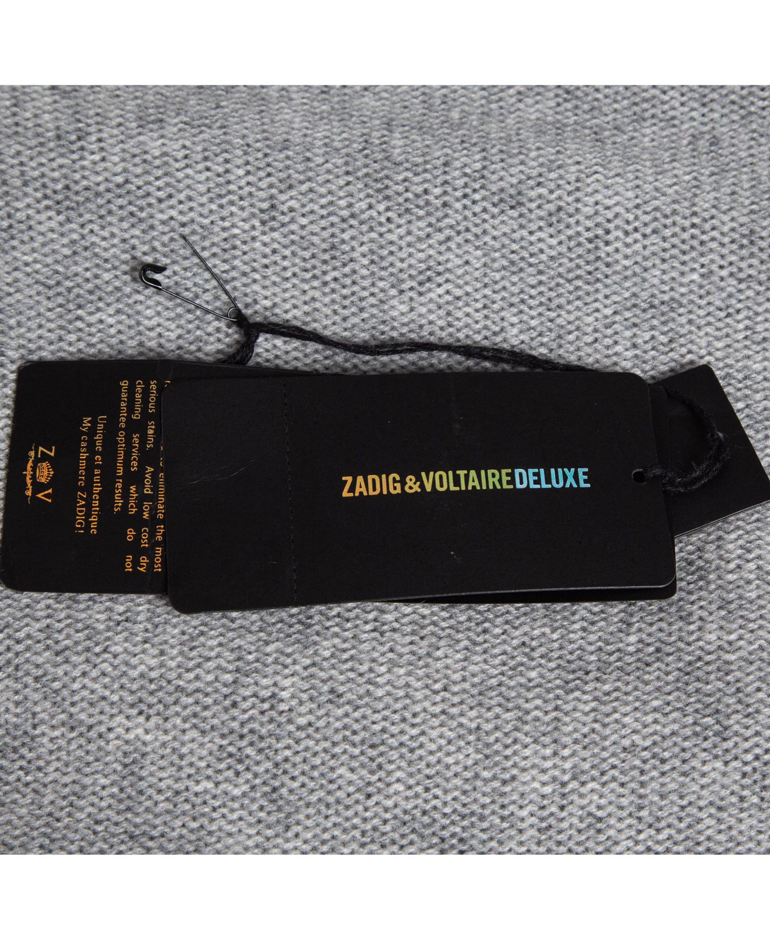 Women's Pre-Owned Zadig and Voltaire Delux Grey Cashmere Knit Open Front Fringed Cardigan