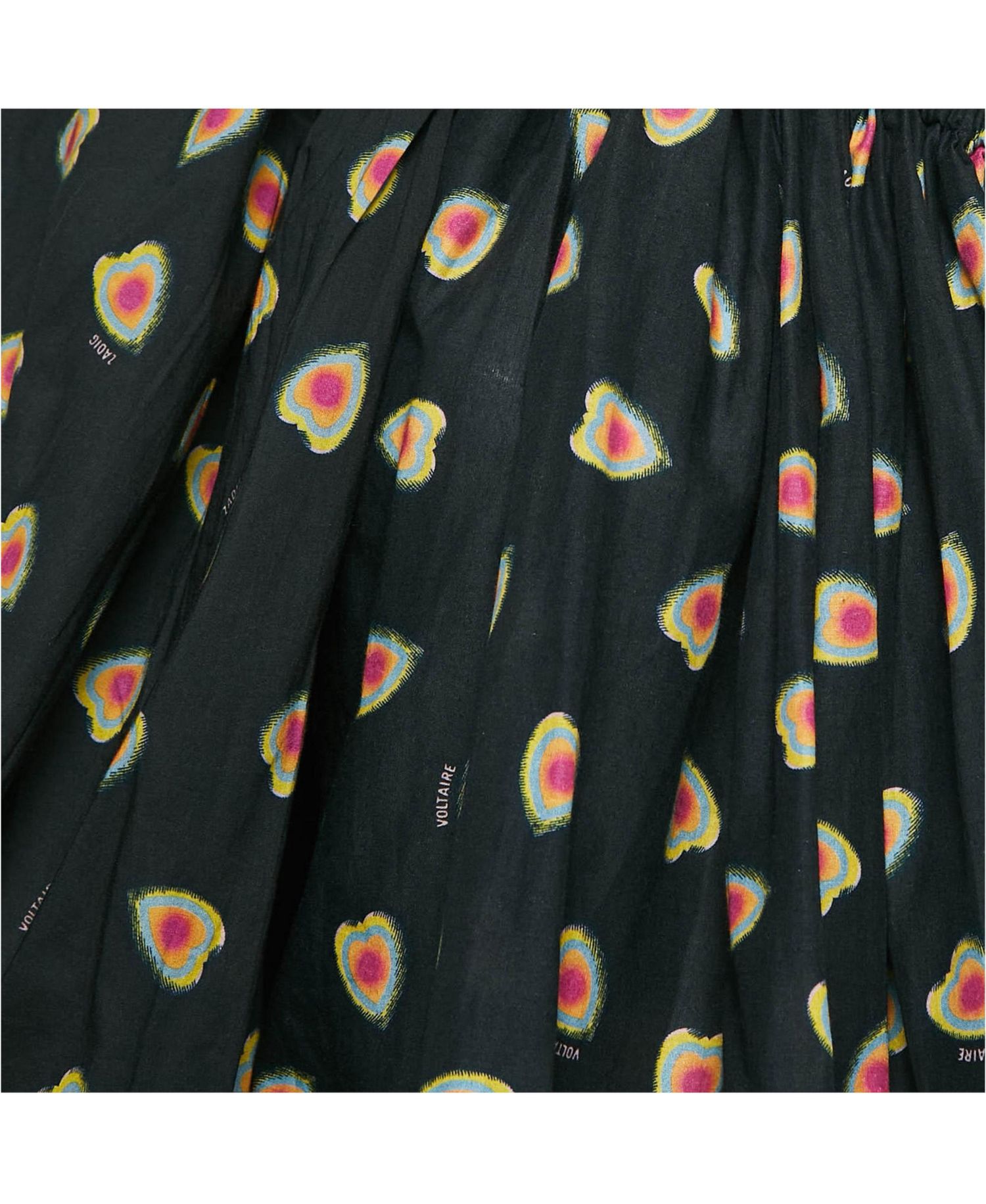 Women's Hearts Print Cotton One Shoulder Coeur Top