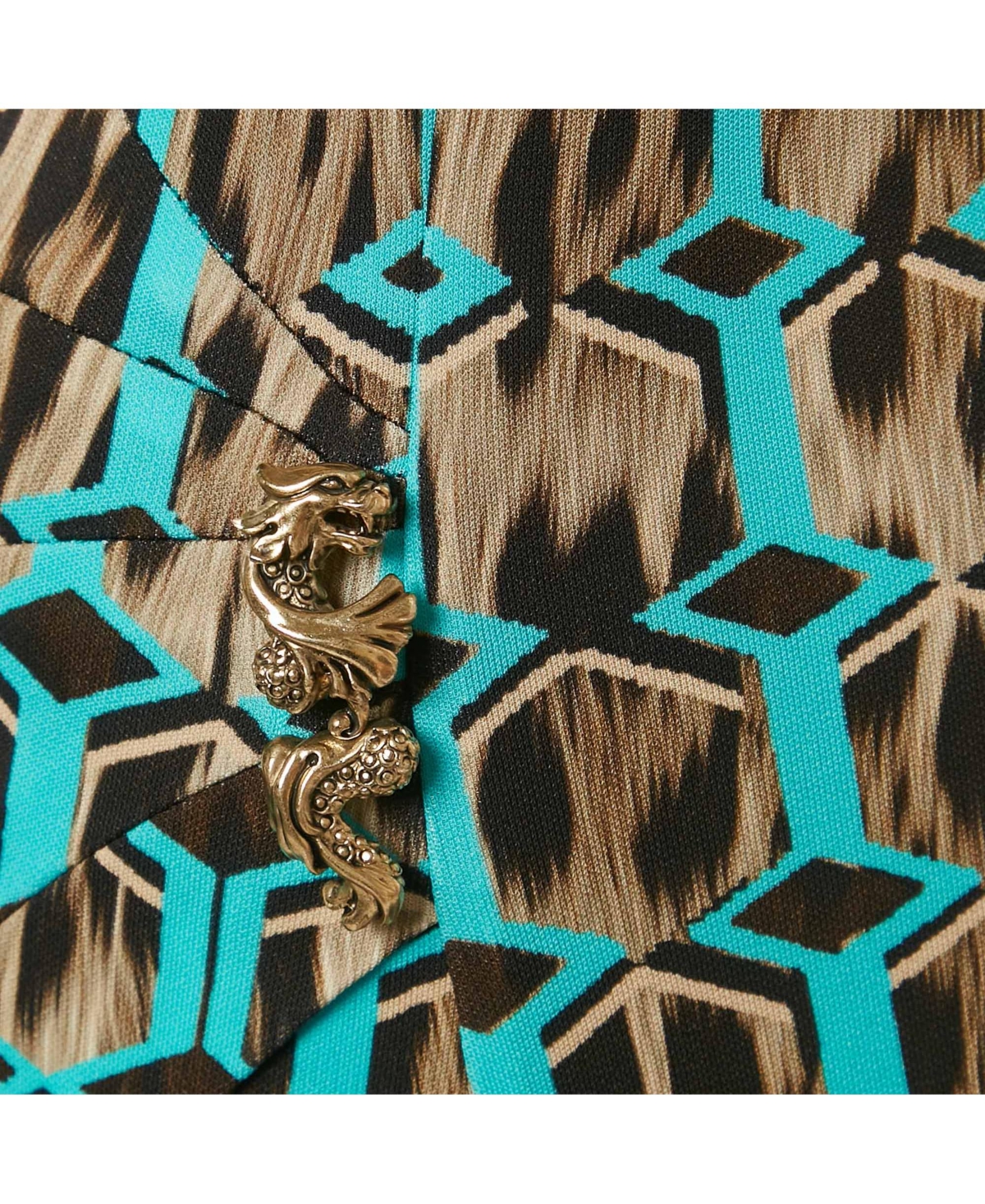 Pre-Owned Roberto Cavalli Women's Brown Printed Jersey Short Dress