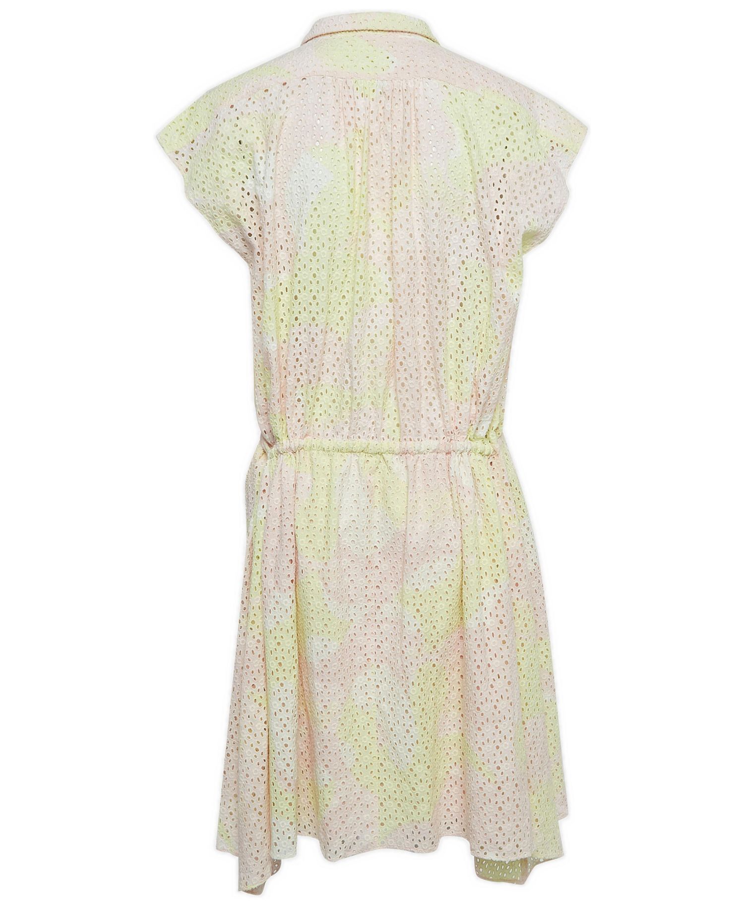 Women's Pre-Owned Zadig and Voltaire Pink/yellow Camouflage Print Broderie Anglaise Cotton Requiem Dress