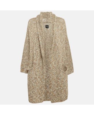 Women's Brown Cotton Rib Knit Mia Cardigan