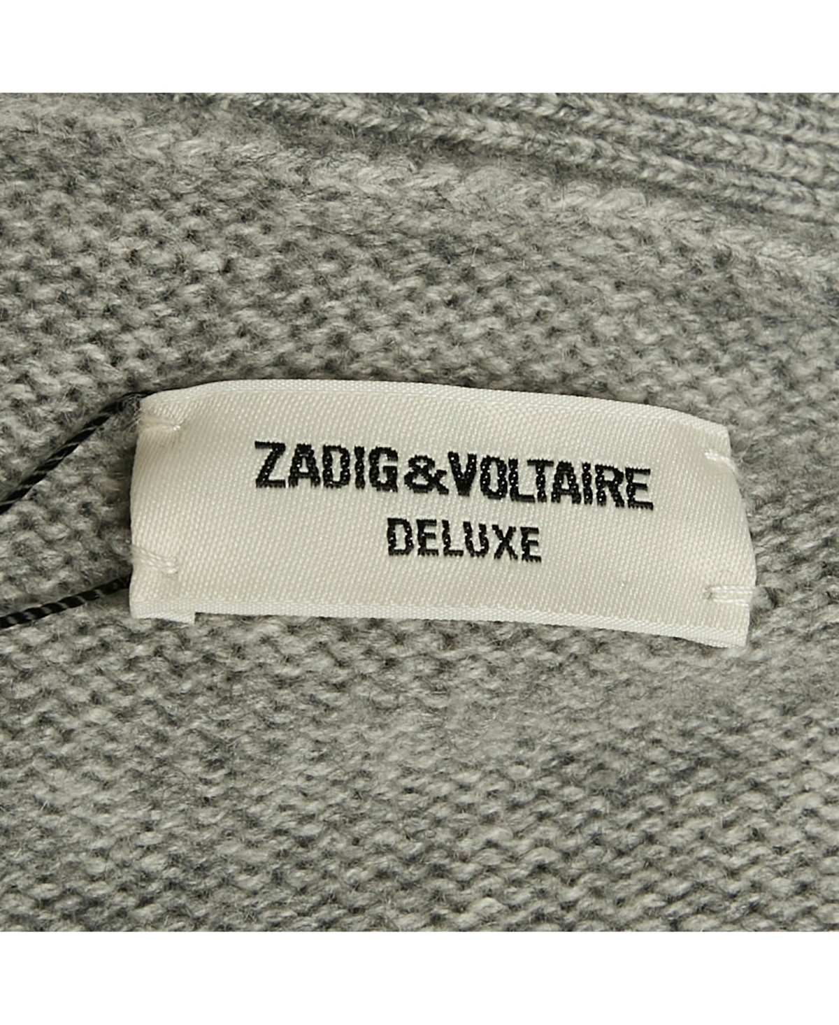 Pre-Owned Zadig & Voltaire Women's Deluxe Grey Cashmere Fringed Open Front Paloma Cardigan