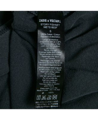 Women's Cotton Knit V-Neck Story Fishnet Top