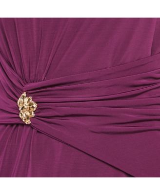 Women's Pink Jersey Draped Metal Detail Short Dress