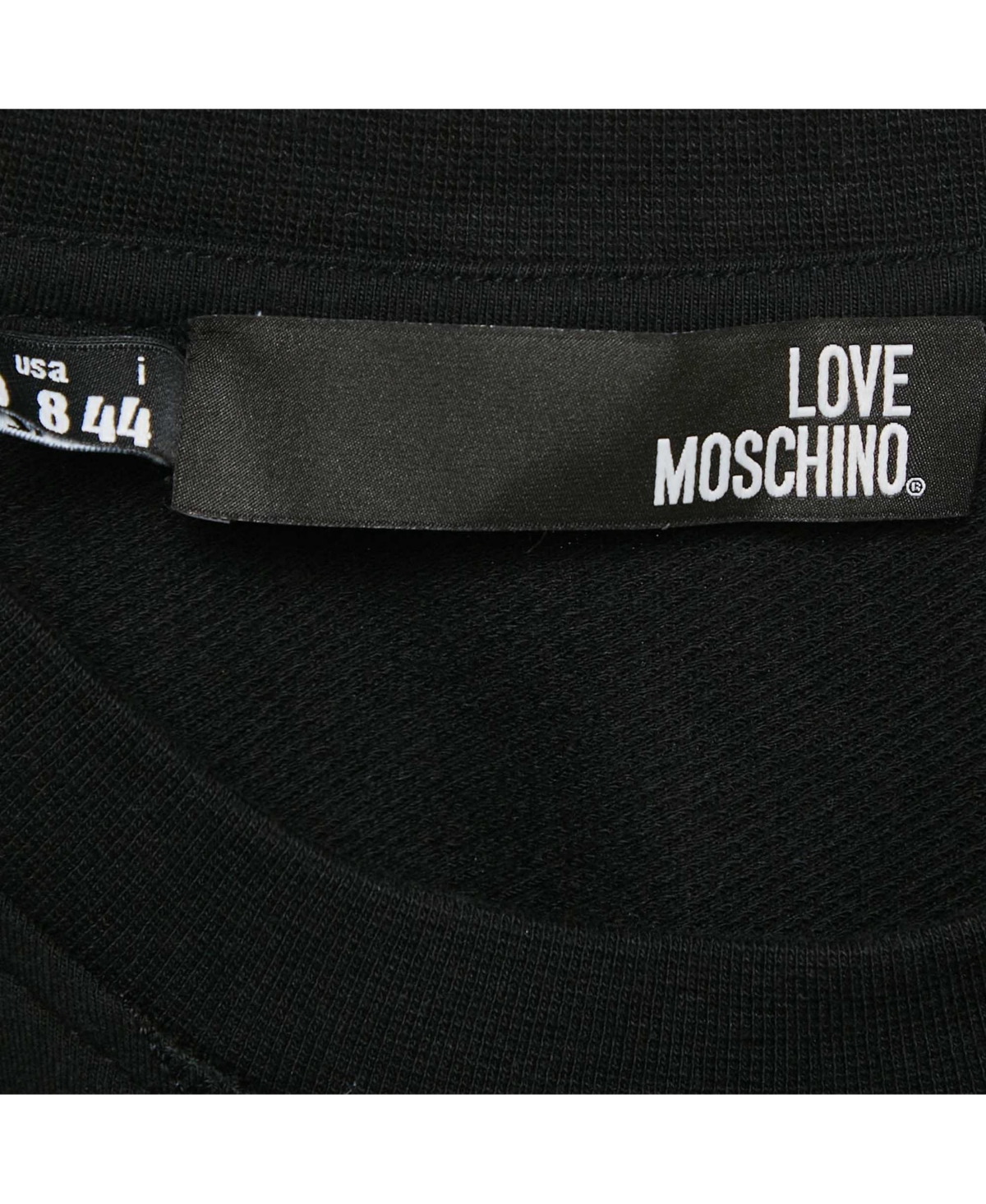 Pre-Owned Love Moschino Women's Black Cotton Knit Applique Sweatshirt