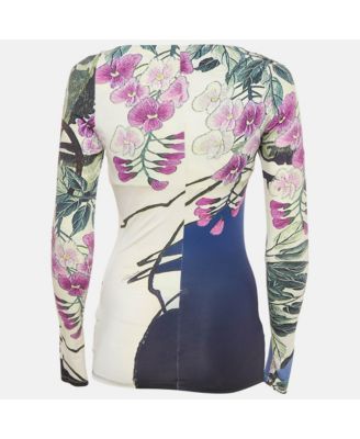 Women's Multicolor Printed Jersey Long Sleeve Top