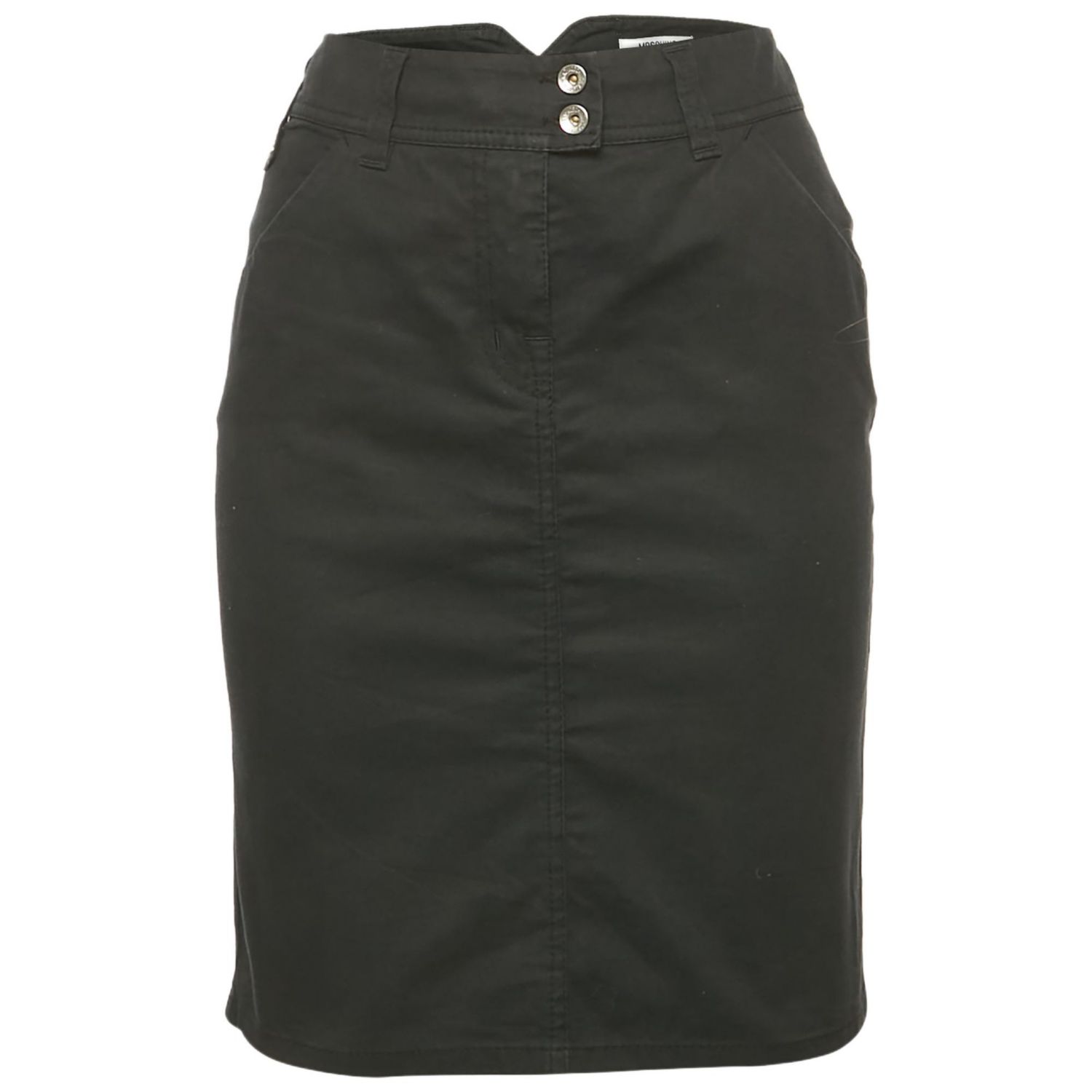 Women's Jeans Black Cotton Logo Stud Detail Mini Skirt