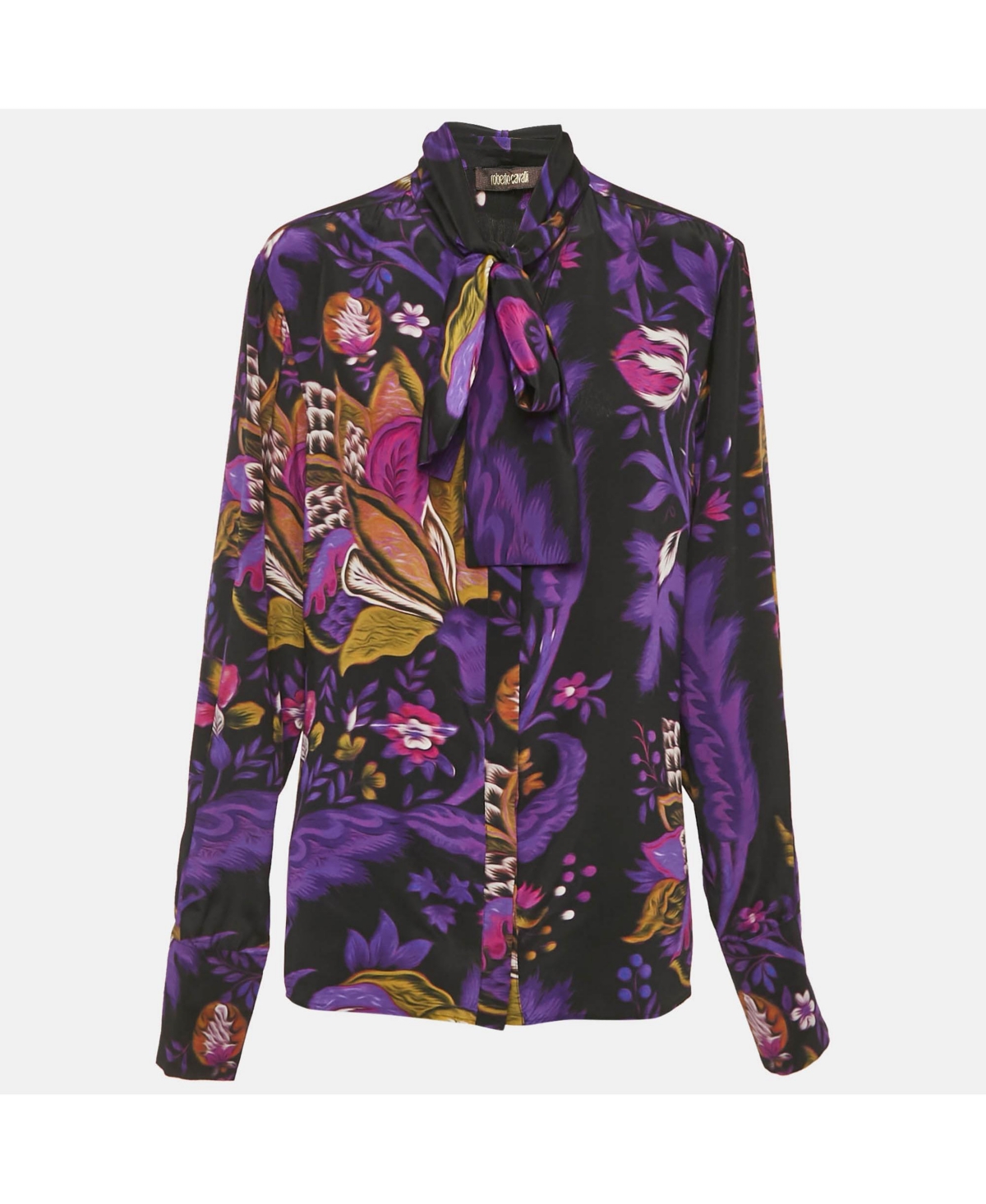 Pre-Owned Roberto Cavalli Women's Beige Cotton And Modal Faux Feather Detail T-Shirt