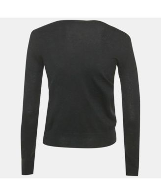 Women's Black Embroidered Cotton Sweater