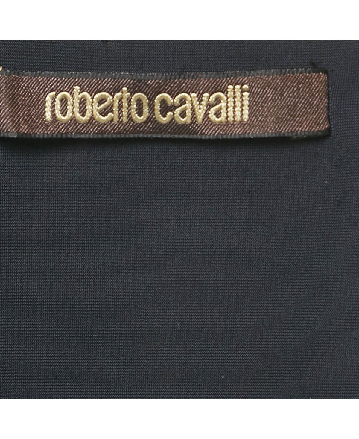 Pre-Owned Roberto Cavalli Women's Black /white Animal Print Lace Detail Jersey Maxi Dress