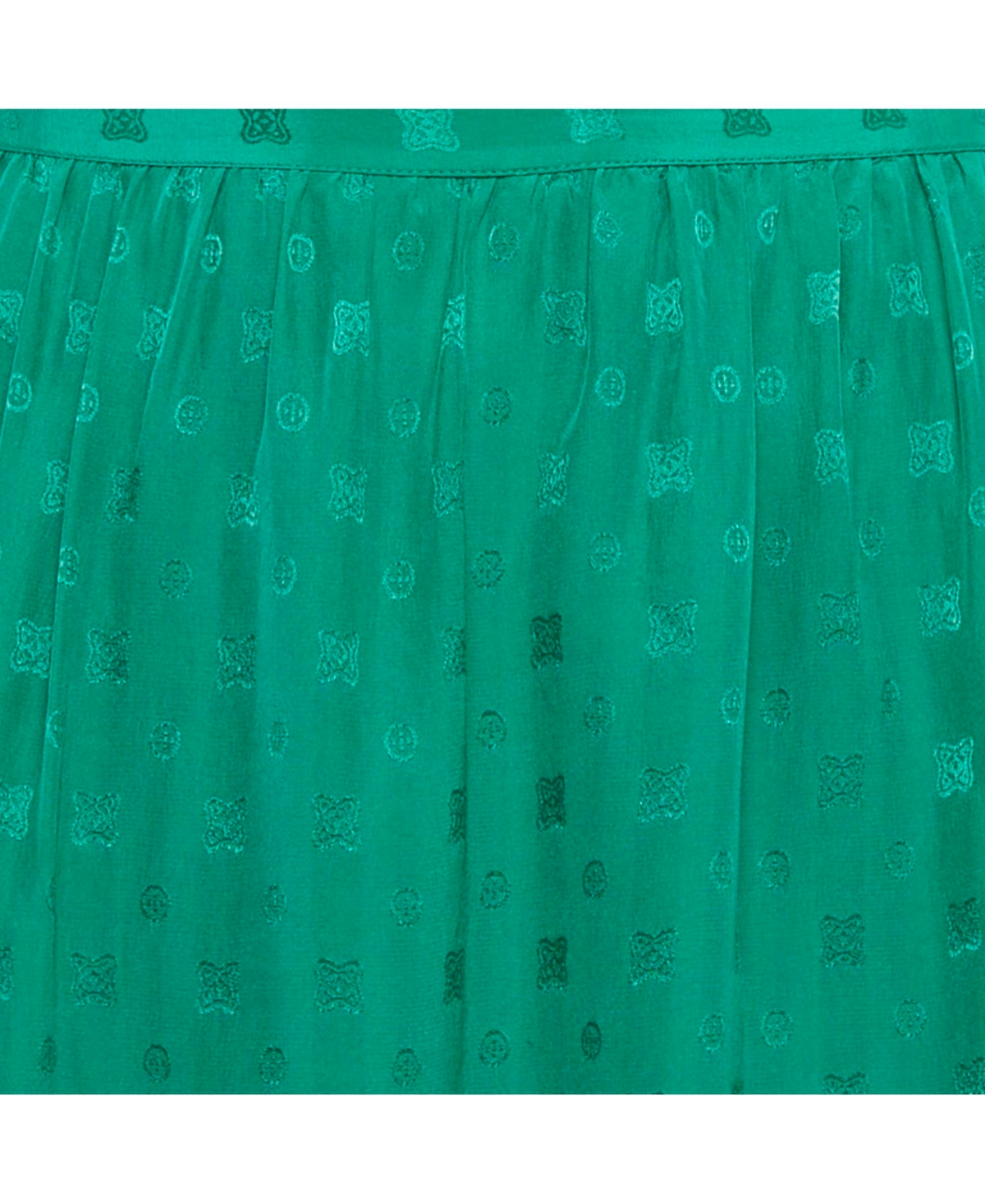 Pre-Owned Zadig & Voltaire Women's Green Patterned Silk Lace Trim Joslin Midi Skirt