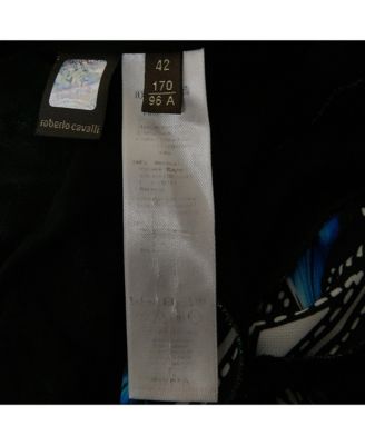 Women's Blue Printed Jersey Long Sleeve Dress